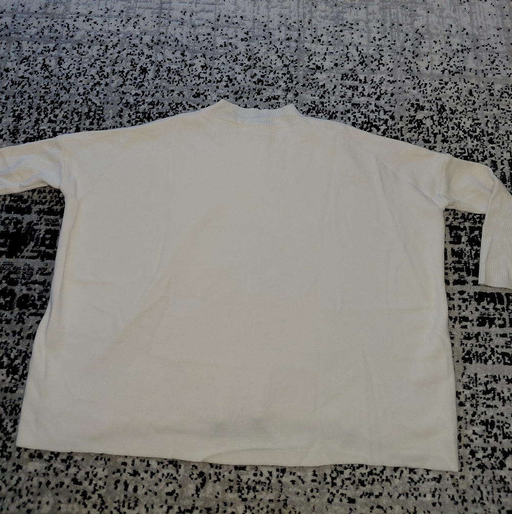 TOUCHE PRIVE Cream Oversized Drop Shoulder Knit Tunic Sweater Standard/One Size - Picture 12 of 12
